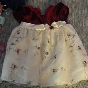 Youngland Burgundy and Cream Formal Dress